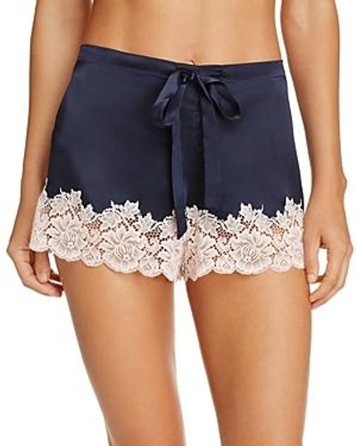 Shop Ginia Pick & Mix Lace Shorts In Navy/pink