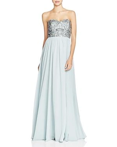 Shop Decode 1.8 Embellished Bodice Gown In Dusty Blue