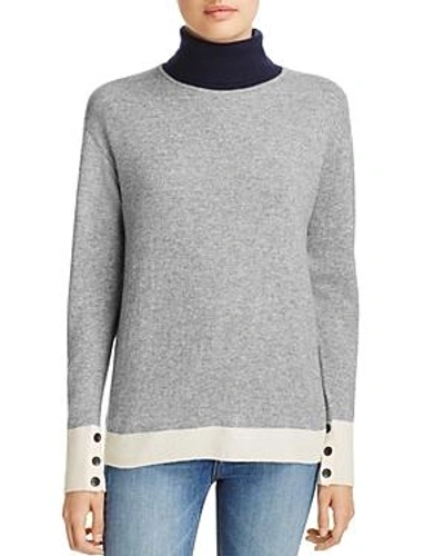 Shop Rag & Bone /jean Rhea Color-block Wool & Cashmere Turtleneck In Gray Heather