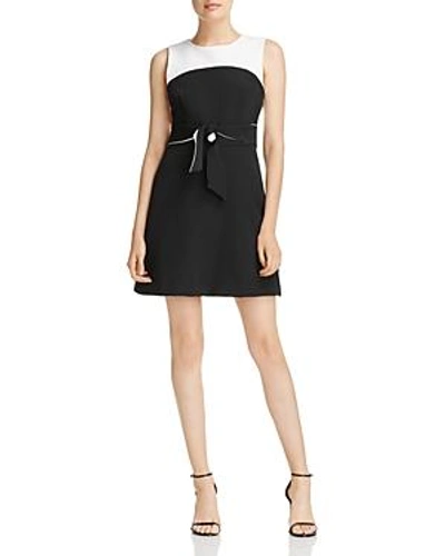 Shop Milly Jenny Color-block Dress In White/black