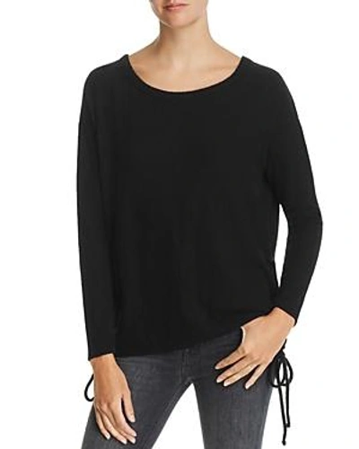 Shop Chaser Textured Lace-up Sweatshirt In True Black