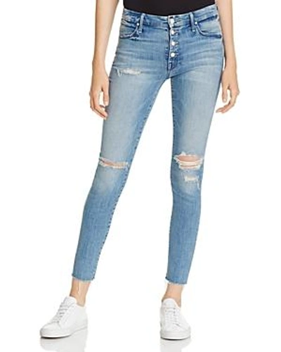 Shop Mother The Pixie Fray Skinny Jeans In Losing Control