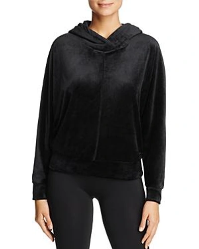 Shop Marc New York Performance Hooded Velvet Sweatshirt In Black