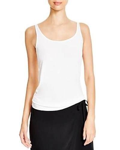 Shop Eileen Fisher System Silk Scoop-neck Camisole Top, Regular & Petite In Soft White