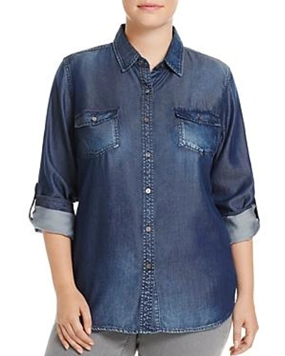 Shop Slink Jeans Western Shirt In Navy