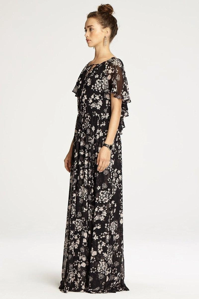 Shop Rebecca Minkoff Floral Print Maxi Dress | Kaspit Cutout Maxi Dress |  In Two Tone Garden Print