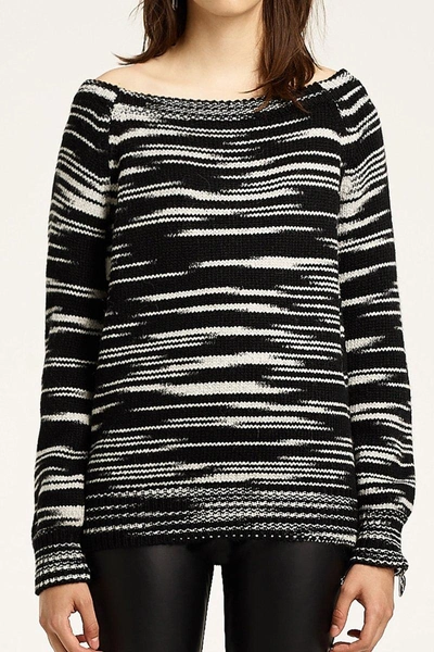 Shop Rebecca Minkoff Shelby Sweater In Black Space Dye