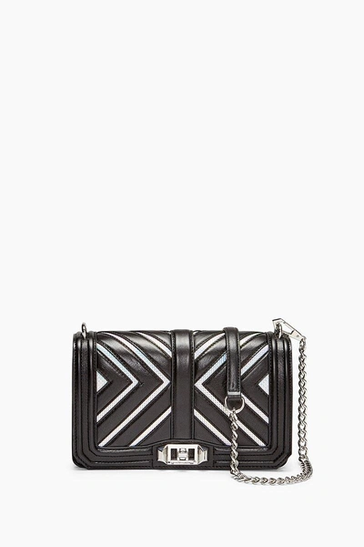 Shop Rebecca Minkoff Chevron Love Crossbody In Black