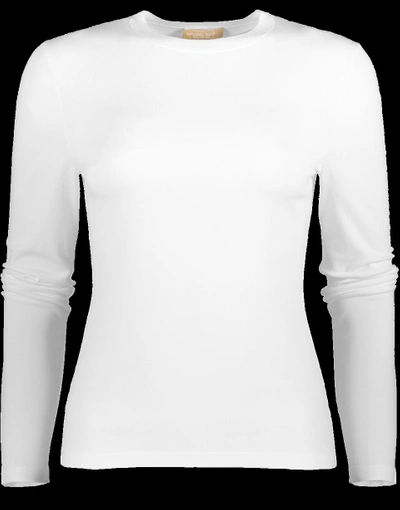 Shop Michael Kors Stretch Viscose Top In White