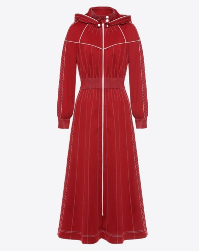 Shop Valentino Techno Jersey Dress In Red