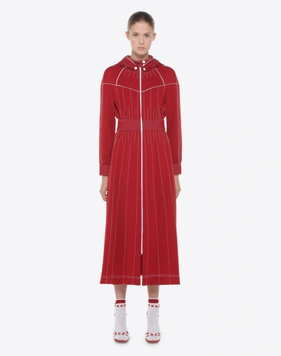 Shop Valentino Techno Jersey Dress In Red