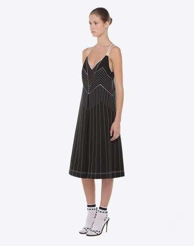 Shop Valentino Techno Jersey Dress In Black