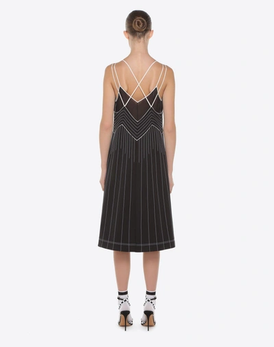 Shop Valentino Techno Jersey Dress In Black