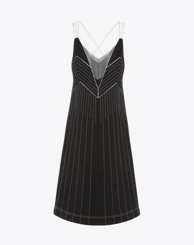 Shop Valentino Techno Jersey Dress In Black