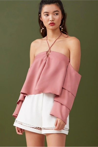 Shop Finders Keepers Bloom Frill Top In Dusty Sienna