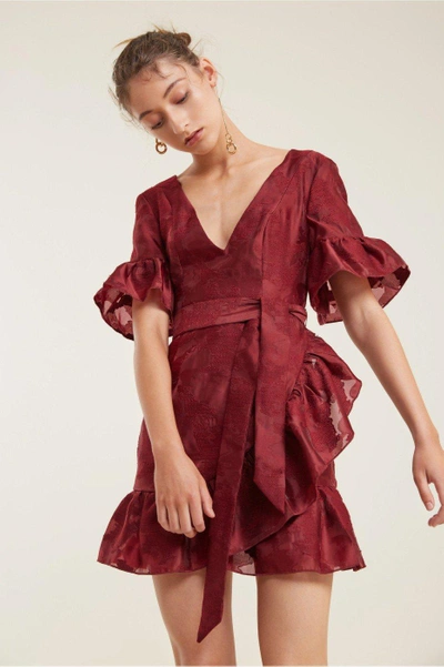 Shop C/meo Collective Ember Mini Dress In Ruby