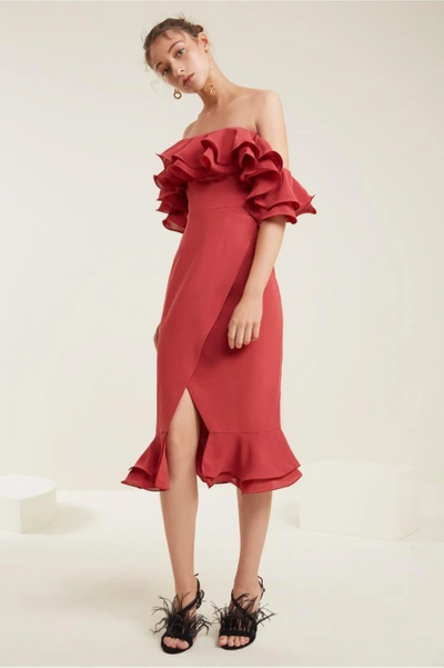 Shop C/meo Collective Immerse Midi Dress In Rose