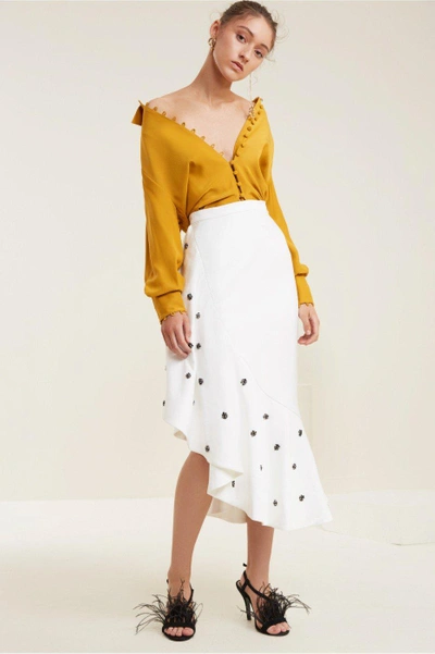 Shop C/meo Collective Assemble Midi Skirt In Ivory