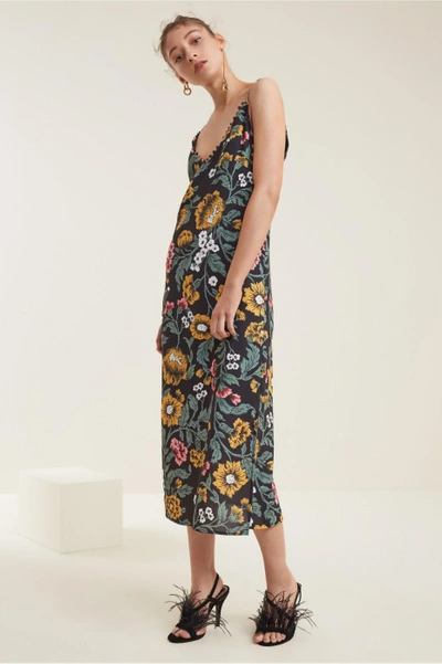 Shop C/meo Collective Immerse Short Sleeve Dress In Black Floral