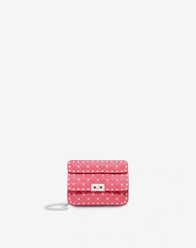 Shop Valentino Free Rockstud Spike Small Chain Bag In Bright Pink