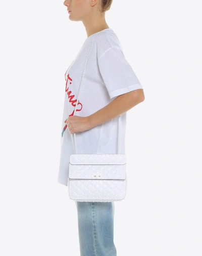 Shop Valentino Free Rockstud Spike Medium Chain Bag In White