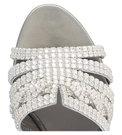 Shop Gina Galaxy Metallic-leather Heeled Sandals In Silver