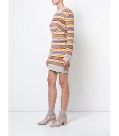 Shop Stella Mccartney Multicolor Fairisle Patterned Knit Dress