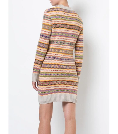 Shop Stella Mccartney Multicolor Fairisle Patterned Knit Dress