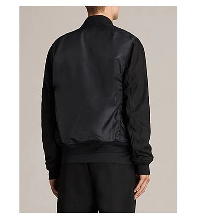 Shop Allsaints Bate Shell And Leather Jacket In Black