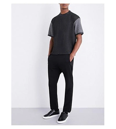 Shop Diesel T-cherubos Contrasting-panel T-shirt In Black