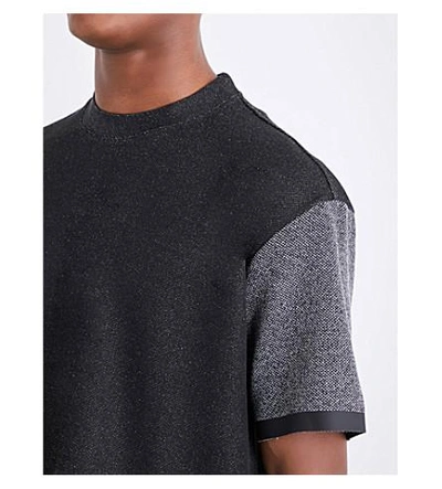 Shop Diesel T-cherubos Contrasting-panel T-shirt In Black