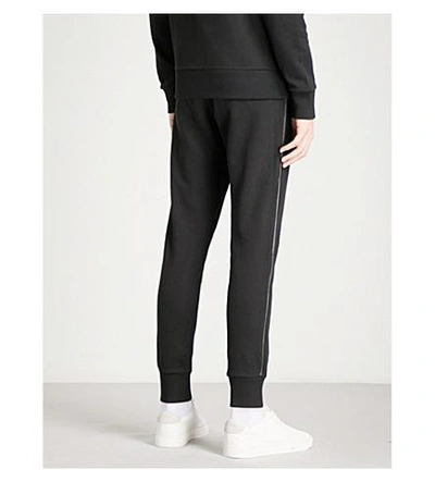 Shop Michael Kors Skinny Mid-rise Cotton-jersey Jogging Bottoms In Black