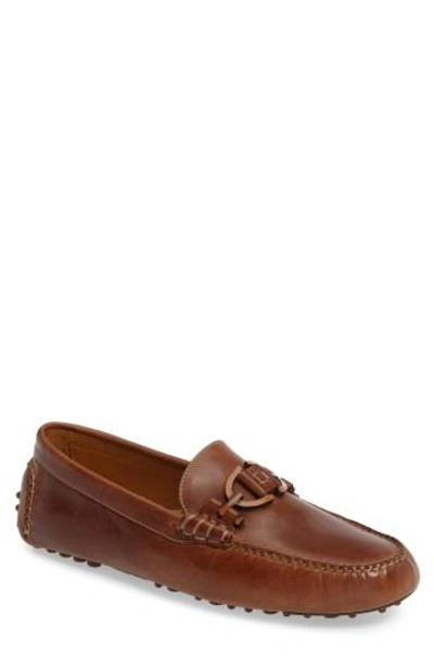 Shop Donald J Pliner Riel Driving Shoe In Brown Leather