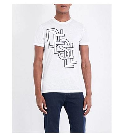 Shop Diesel T-diego-rg Jersey T-shirt In Bright White