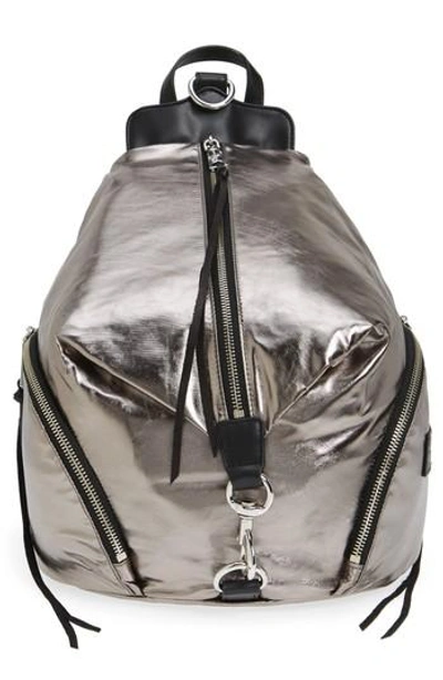 Shop Rebecca Minkoff Julian Nylon Backpack - Metallic In Silver