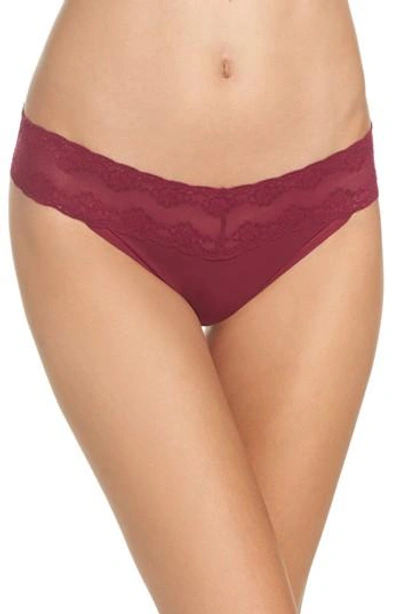 Shop Natori Bliss Perfection Thong In Wine