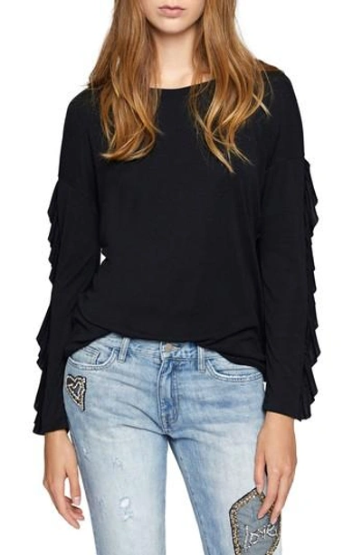 Shop Sanctuary Leona Ruffle Sleeve Sweater In Black