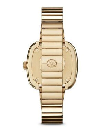 Shop Shinola Eppie Sneed Mother-of-pearl & Pvd Gold Bracelet Watch In Yellow Gold