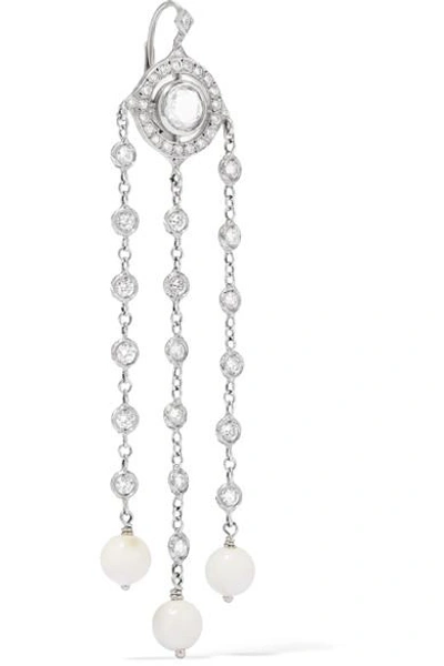 Shop Loree Rodkin Christina 18-karat White Gold, Diamond And Coral Earrings