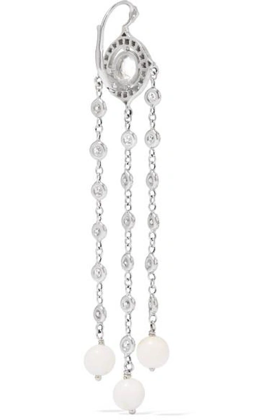 Shop Loree Rodkin Christina 18-karat White Gold, Diamond And Coral Earrings