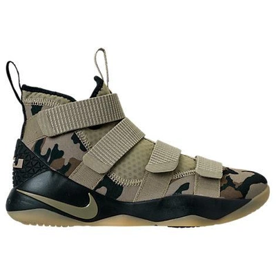Shop Nike Men's Lebron Soldier 11 Basketball Shoes, Brown