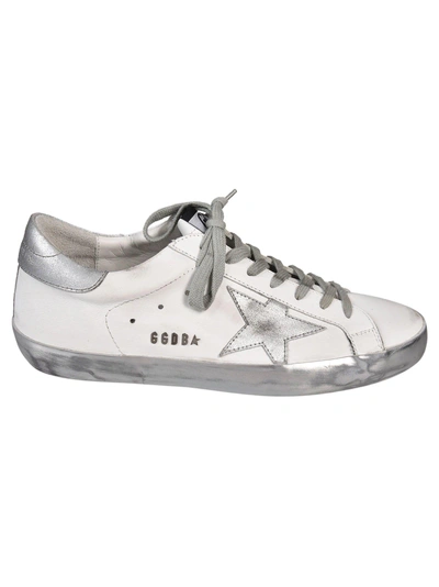 Shop Golden Goose Superstar Sneakers In White-silver