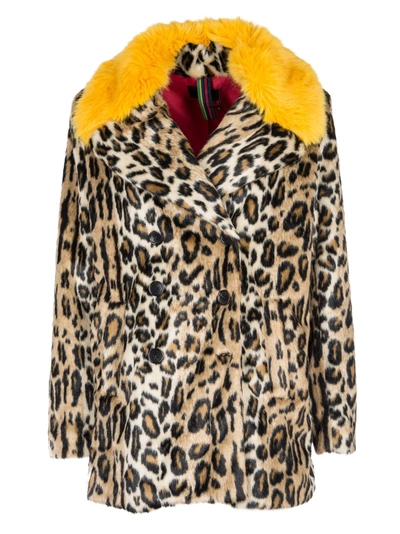 Shop Paul Smith Leopard Print Coat In Multicolor