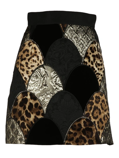 Shop Dolce & Gabbana Jacquard Detail Skirt In Multicolor