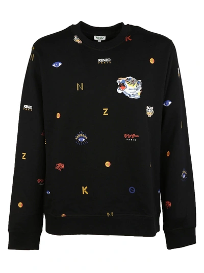 Shop Kenzo Printed Sweatshirt In Black