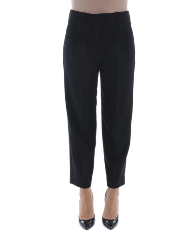 Shop Theory Straight Cropped Trousers In Nero
