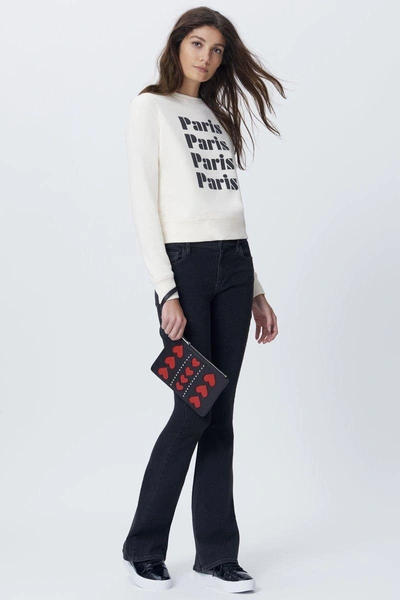 Shop Rebecca Minkoff New York Sweatshirt In Off White/black
