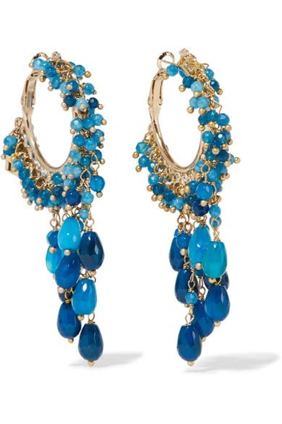 Shop Rosantica Pascoli Gold-tone Quartz Hoop Earrings In One Size