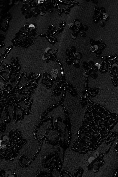 Shop Needle & Thread Monoliet Embellished Chiffon Mini Dress In Black