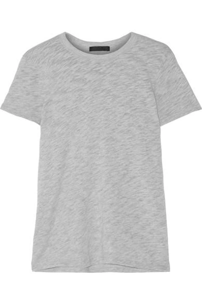 Shop Atm Anthony Thomas Melillo Schoolboy Slub Cotton-blend Jersey T-shirt In Light Gray